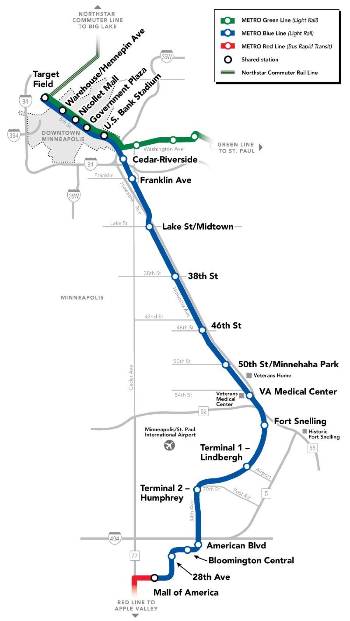 blå linje dc metro kart