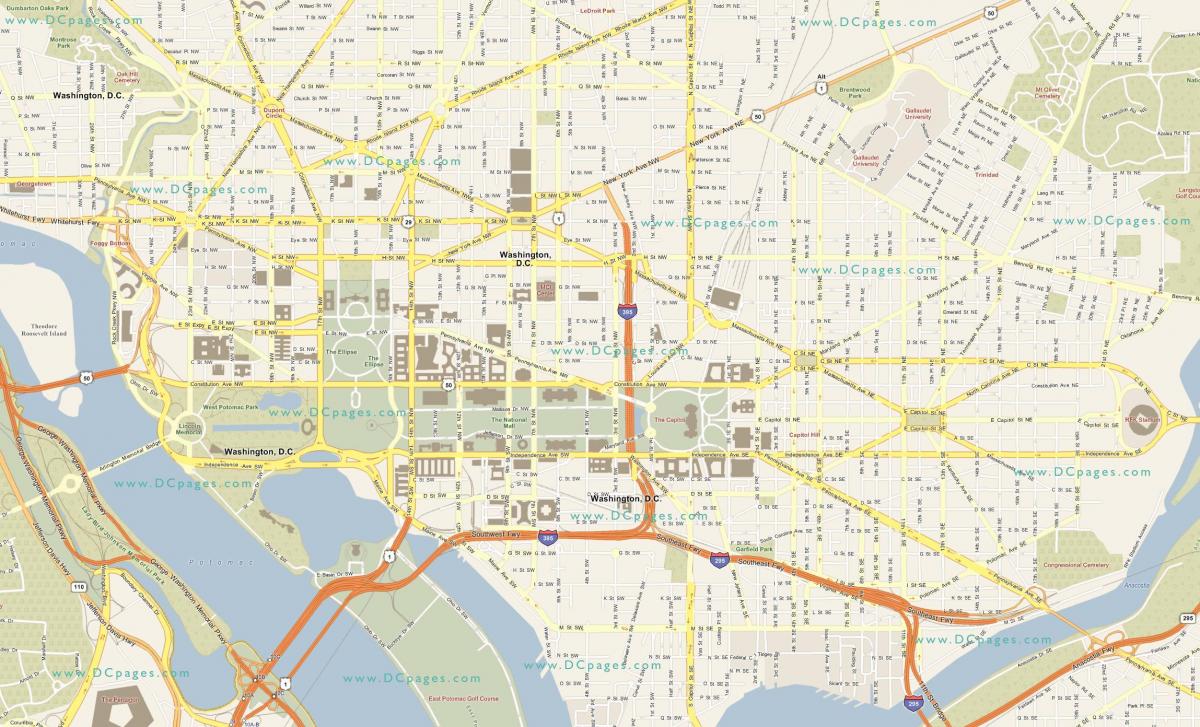 detaljert kart over washington