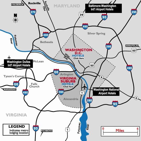 washington dc-området flyplasser kart