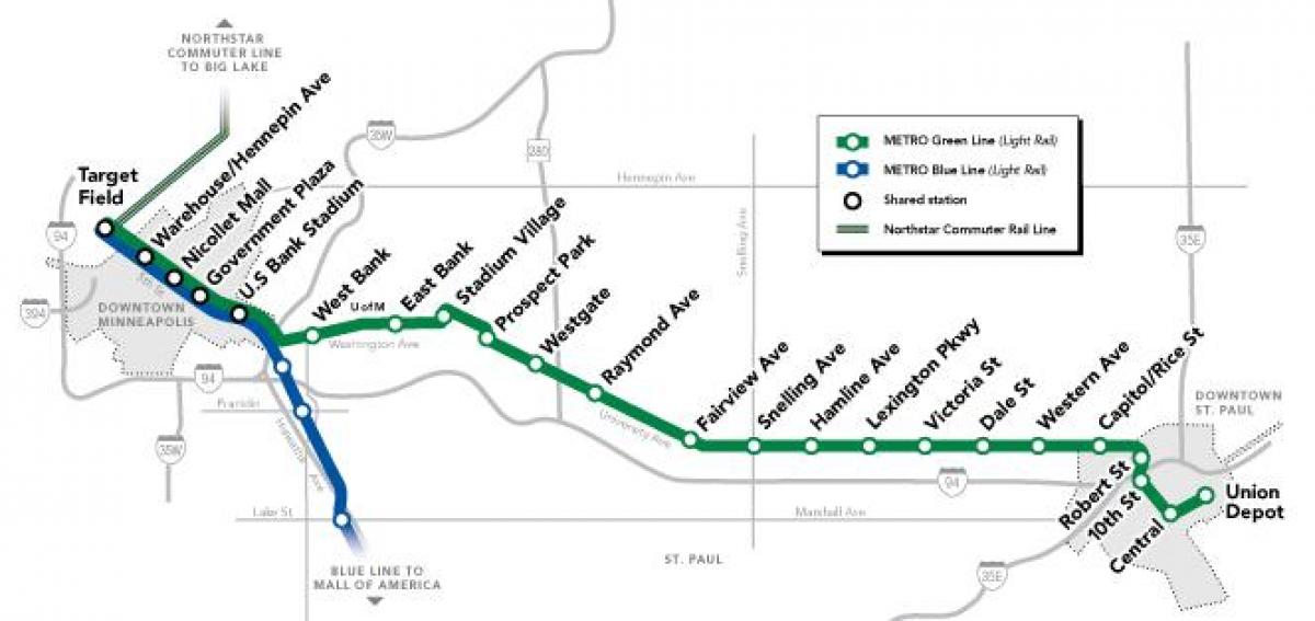 grønn linje dc metro kart