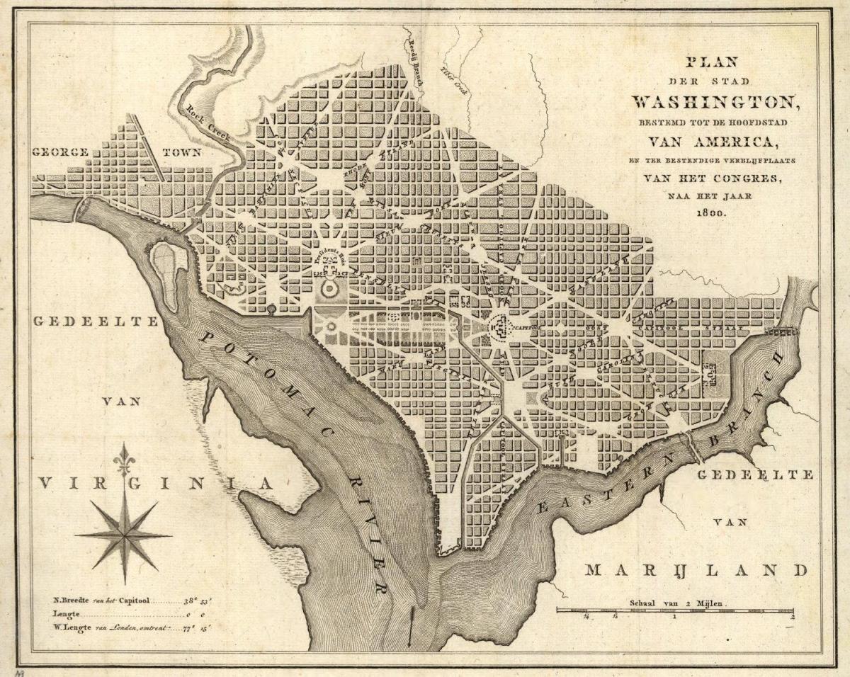 kart av historiske kart over washington dc