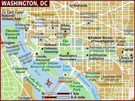 washington-området kart