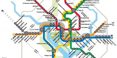 Washington dc metro linje kart