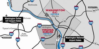 Washington dc-området flyplasser kart