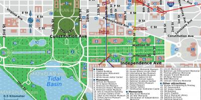 Kart over washington dc mall og museer