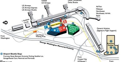 Ronald reagan washington nasjonale flyplass kart